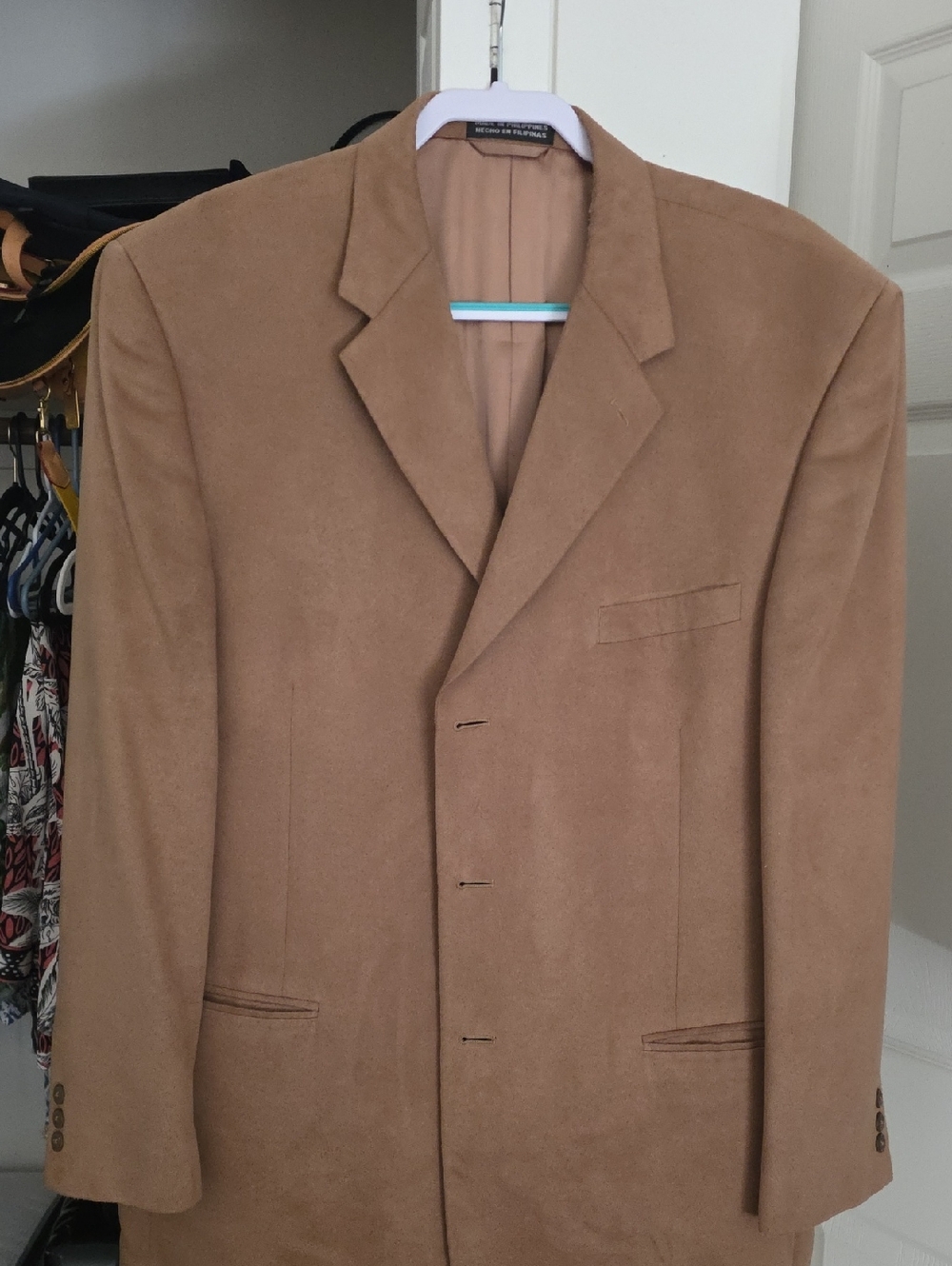 Stafford Suede Camel Sport Coat Blazer